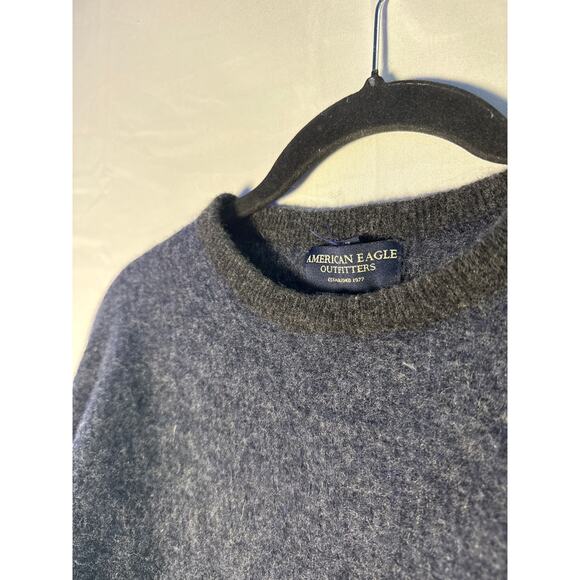 Vintage American Eagle Blue Crew Neck Wool Blend Sweater Pullover Women's Small - Picture 4 of 4